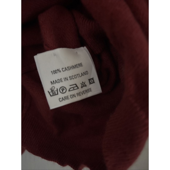 Womens Ballantyne Sweater Shirt Vintage 100% Cashmere Red Made in Scotland Sz 3 - Picture 9 of 9